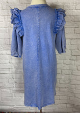 Load image into Gallery viewer, Blue Ruffle Sleeve Dress