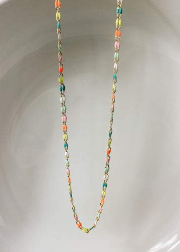 Colorful Gold Link Necklace