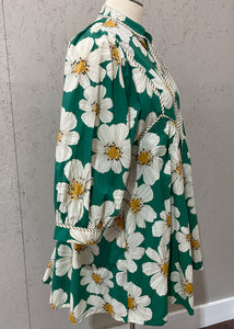 Green Big Floral Dress