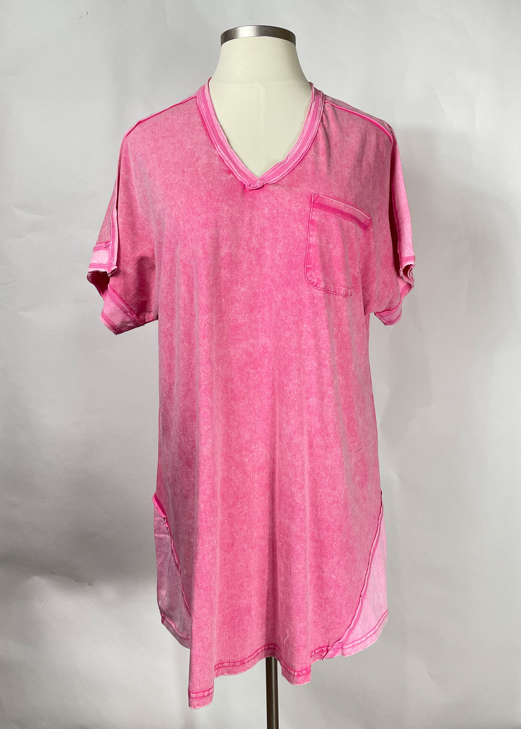 Acid Pink T Shirt Dress