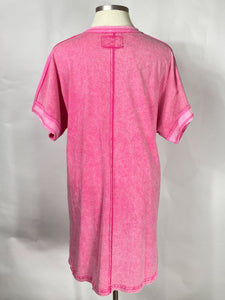 Acid Pink T Shirt Dress