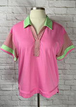 Load image into Gallery viewer, Pink Striped Detail Top