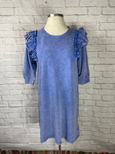 Load image into Gallery viewer, Blue Ruffle Sleeve Dress